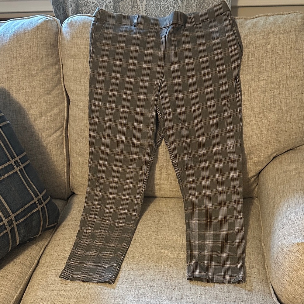 Jules & Leopold Women’s Checkered Pants - Black and Gray-stretch waist, comfy